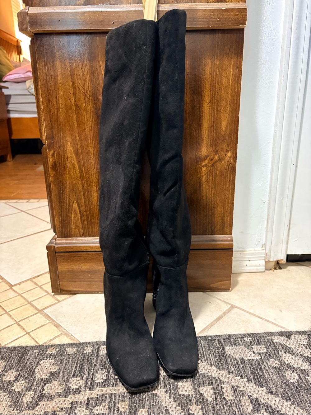 Nine West Black Over-the-Knee Suede Boots